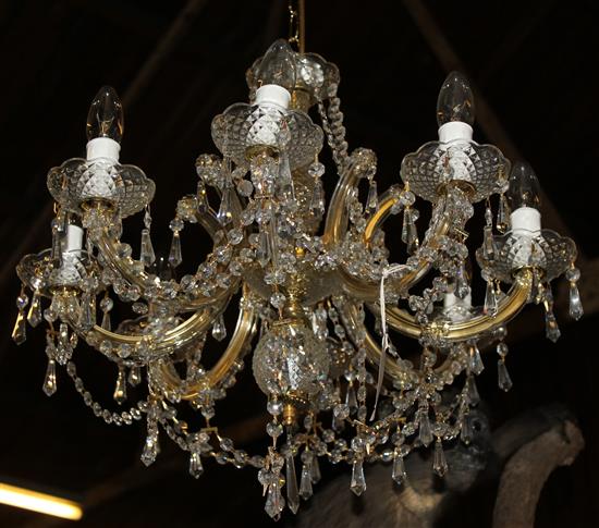 Eight branch crystal ceiling chandelier
